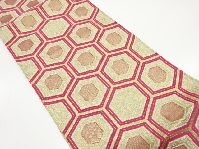 JAPANESE KIMONO / ANTIQUE FUKURO OBI / WOVEN KIKKO